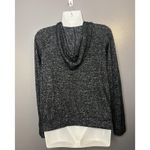 Ambiance Hoodie Sweatshirt Womens Small Gray Knit V Neck Lightweight Pullover Photo 3