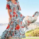 Soft Surroundings  First Blooms Porcelain Rose Floral Maxi Dress  Size Petite XS Photo 0