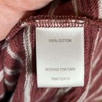 Garnet Hill  Brick Red Striped Short Sleeve 100% Cotton Dress Size Medium Photo 2