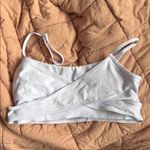 Alo Yoga  Airbrush Enso Criss Cross White Sports Bra Photo 2