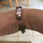 Pink Glass Beaded Stretch Bracelet Vintage 1 Owner Photo 6