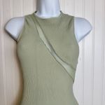 Free People Intimately green bodycon dress sleeveless mesh detail size XS/S E7 Photo 4