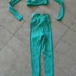 Year Of Ours Teal Ribbed Leggings Top Set Sz XS/S Photo 4