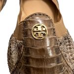 Tory Burch Lisa Cap-Toe Flats Ballet Scrunch Shoes Reptile Skin Women's Size 9.5 Photo 4