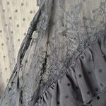 ZARA  sheer black ruffled dotted blouse Photo 5