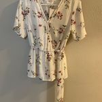 Sienna Sky Short Sleeve Floral White Blouse NWT Photo 0