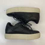 Carmela  Size 37 6 Sneaker Love For Leather Black Slip On Lace Up Platform Shoes Photo 2