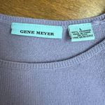 Gene Meyer Cashmere Sweater Womens Large Purple Crewneck Short Sleeve Classic L Photo 3