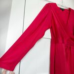 Banana Republic Red Satin Puff Sleeve Dress Photo 1