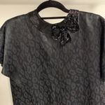 Vintage Black Leopard Print with Sequin Bow Dress Size M Photo 1