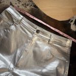 CINQ A SEPT Foiled Francine Pant in Silver Wide Leg Size 10 Photo 7
