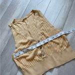Free People  Cropped Knit Vest Tank Top Yellow (Small) Photo 2