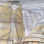 st. john's bay St. John’s Bay Yellow Plaid Cotton High Rise 4” Inseam Casual Shorts Pockets 16P Photo 5