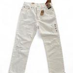 Levi's 501 white distressed straight leg jeans Photo 0