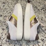 Frye  & Co. Hallie Low Suede Casual‎ Sneakers Cream / Gold Women's Size 6 Photo 3