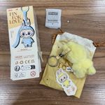 Pop Mart Labubu Pin for Love Plush Pendant Letter F Future A–M – Open Box Yellow Photo 1