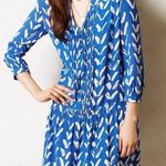 Maeve Anthropologie  Caravane Blue white graphic mini tunic dress Photo 0