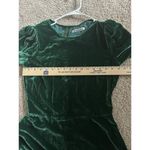 Reformation  Mountain Dress Velvet Emerald Green Ruffle Mini Dress Size 6 Party Photo 6