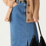 J.Crew  Tan Cable Knit Cardigan Sweater Chunky m Long Sleeve Wool Alpaca Size M Photo 0