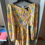 Yellow Floral Dress Size M Photo 0