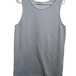 Green Envelope Sleeveless Shift Dress Blue White Seersucker XL Photo 0