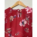 J Jill Watercolor Rust Floral Shift Dress 3/4 Kimono Sleeve Small Boho Office Red Photo 5
