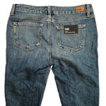 Paige Porter Mid Rise Boyfriend Straight Jeans, Med Wash Distressed NEW, size 28 Photo 11