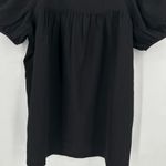 Madewell Seersucker Bubble-Sleeve Top Puff Sleeve Black Blouse XS Boho romantic Photo 9