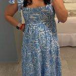 Blu Pepper Blue Beachy Tie Strap Flowy Maxi Dress Photo 0