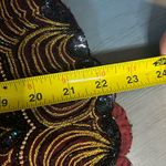 Papell Boutique  Burgundy and Gold Embroidered Blouse Photo 7