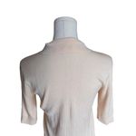 frame denim FRAME - Denim Shrunken Short Sleeve Polo Sweater Nude Pink Sz M Photo 5