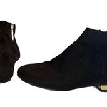 ASOS ACTON Flat Ankle Boots Bootie Women Size 6 Black Suede Side Zipper Preowned Photo 0