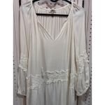 Joie  White Lace Trimmed Tassel V Neck Long Sleeve Bohemian Mini Dress Size S Photo 1