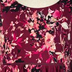 Dress Barn Large Babydoll Top Floral Stretch Long Bell Sleeves Keyhole Round Neck Photo 1