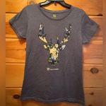 John Deere  Floral Antlers Tee T Shirt Gray Large. NWOT Photo 0