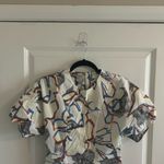 COS  Women Size 4 Dress Printed Draped Sleeved Geometric Floral Print Blu… Photo 2