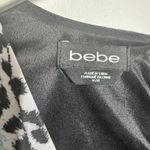 Bebe  Dress Women M Blue Leopard Lace Trim Long Sleeve Y2K Going Out Club Ruched Photo 7