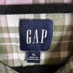 Gap Women's Long Sleeve Button Down Relaxed Fit Flannel Shirt Size XL Green Photo 6