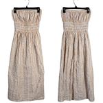 Topshop Textured Bandeau Beach Maxi Dress in Brown Stripe Women's 0-2 Seersucker Photo 4