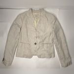 Loft Ann Taylor Jacket Blazer Tan Linen Womens Size 6 Lined One Button Career Photo 9