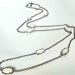 Kendra Scott Kellie Ivory Mother of Pearl and Silver Long Station Chain Necklace Photo 0