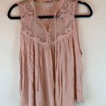Free People pink Tank sz M sheer boho festival western country concert girly Photo 0