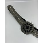 Vintage Boho Western Elastic Waist Belt | Silver Tone Buckle, Black Stretch, 40" Photo 1