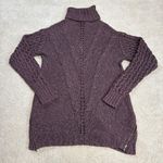 Matilda Jane  Women's Dixie Speckle Cable Knit Turtleneck Purple Sweater Size S Photo 1