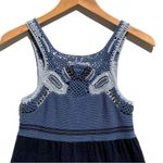 Free People Women’s Shades of Blue Crochet Hand Beaded Knit Mini Dress Small Photo 3
