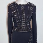Venus Black Bodycon Dress with Metal Studs Size Small Black Cocktail Dress Photo 2