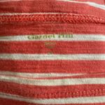 Garnet Hill  Women’s Sz Medium Cotton Dress Striped Boat Neck Coral White Photo 2