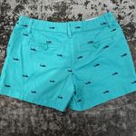 Cambridge Dry Goods Teal/Navy Embroidered Shark Shorts 4" Inseam Size 4 Blue Size M Photo 1