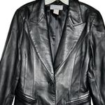 Vintage Clifford & Wills Missy Black Leather Blazer Size 10 Photo 1