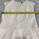 BCBGMAXAZRIA BCBG WHITE ISABEL CAP SLEEVE DRAPED-SIDE PEPLUM LACE DRESS NWT ($228) SZ 2. Photo 9